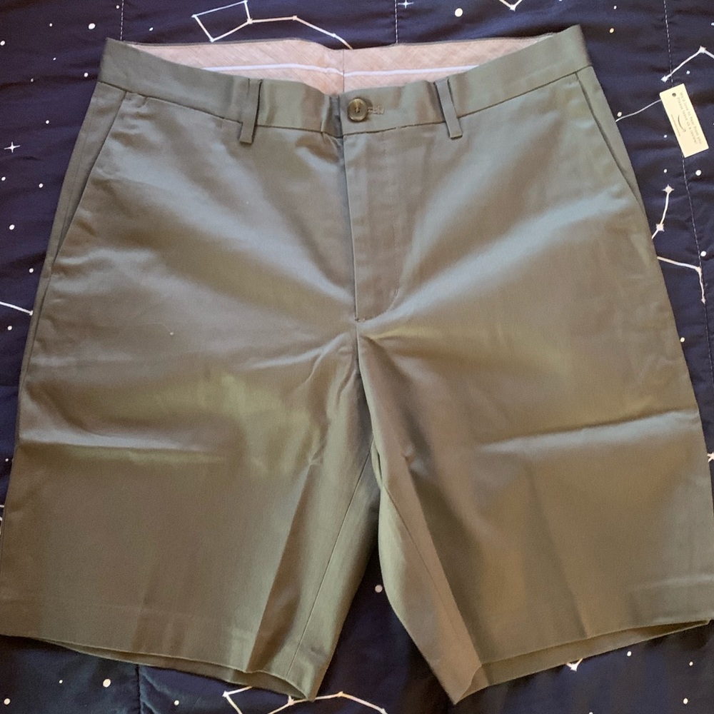 Buttoned Down Gray shorts.
